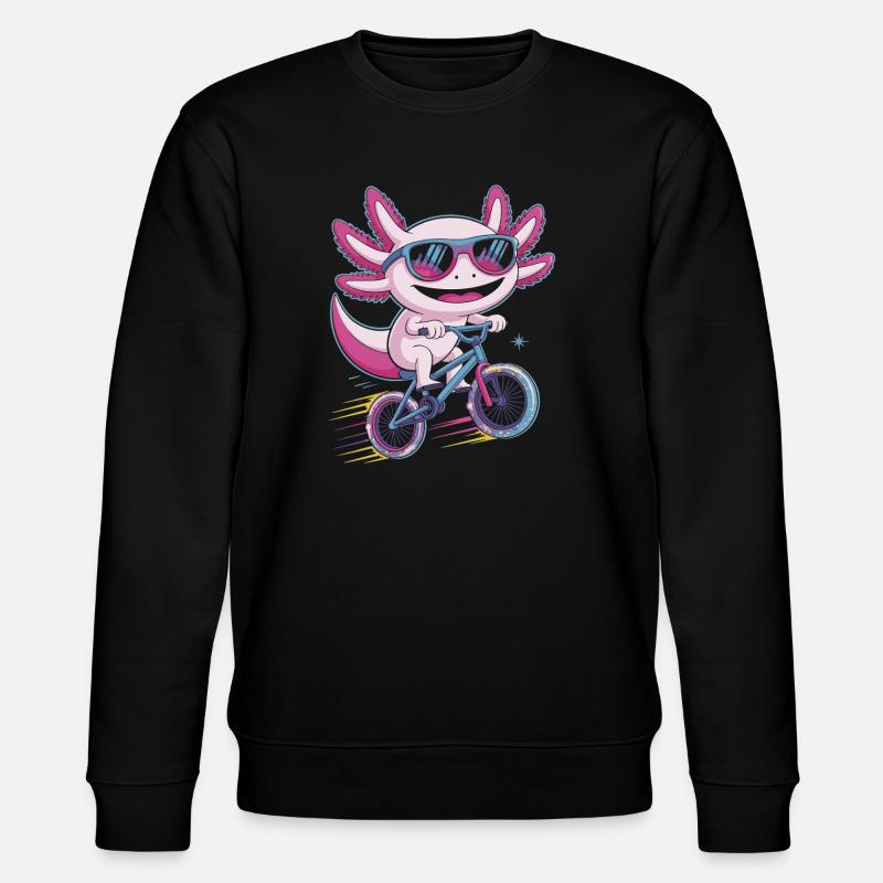 Kleiner Drachen Rennradheld Axolotl - Stanley/Stella Unisex Bio-Sweatshirt CHANGER  - Schwarz