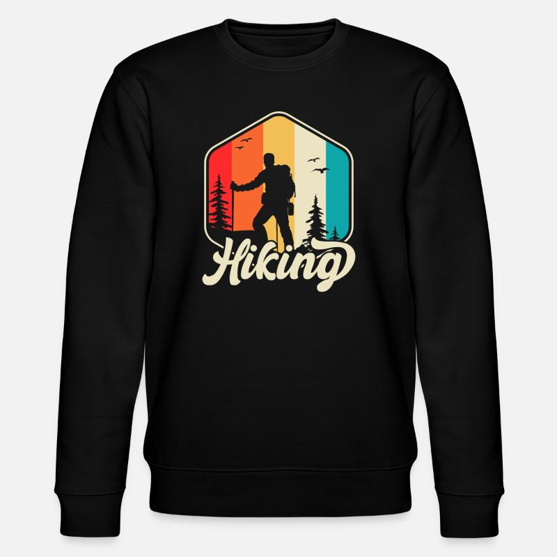 Hiking Retro - Stanley/Stella Unisex Bio-Sweatshirt CHANGER  - Schwarz