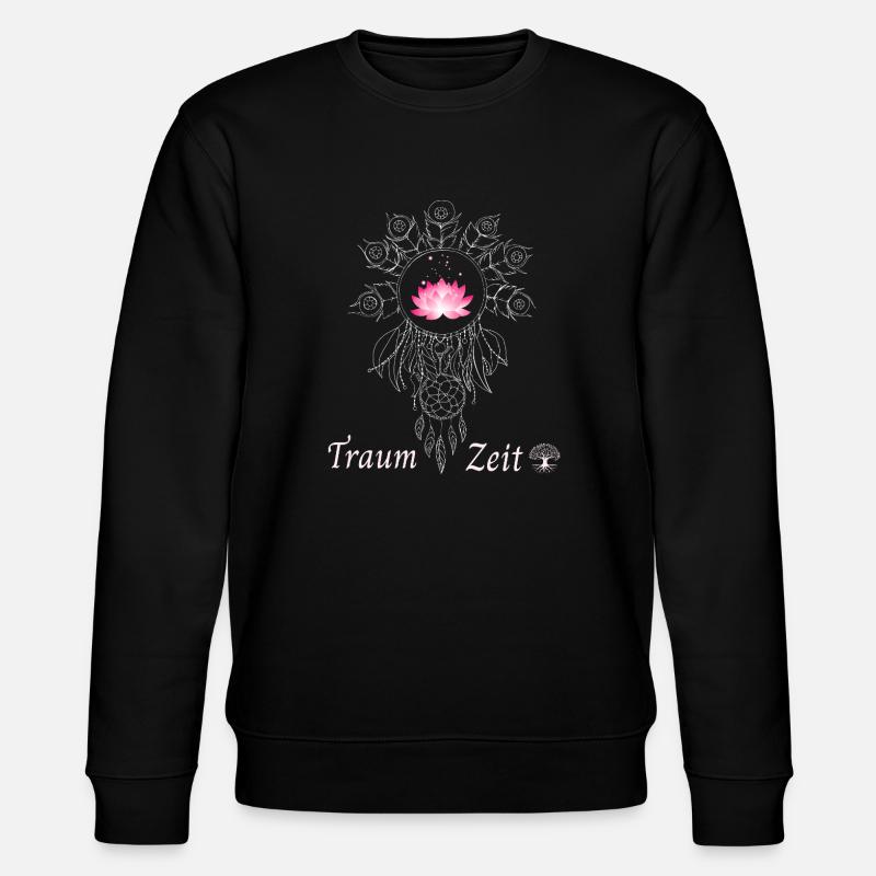 Traumzeit Lotus Dreamcatcher  - Stanley/Stella Unisex Bio-Sweatshirt CHANGER  - Schwarz