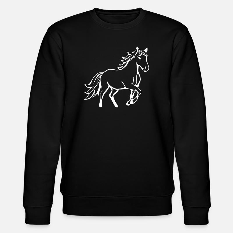 Pferde T-shirt Geschenk Reiter  - Stanley/Stella Unisex Bio-Sweatshirt CHANGER  - Schwarz