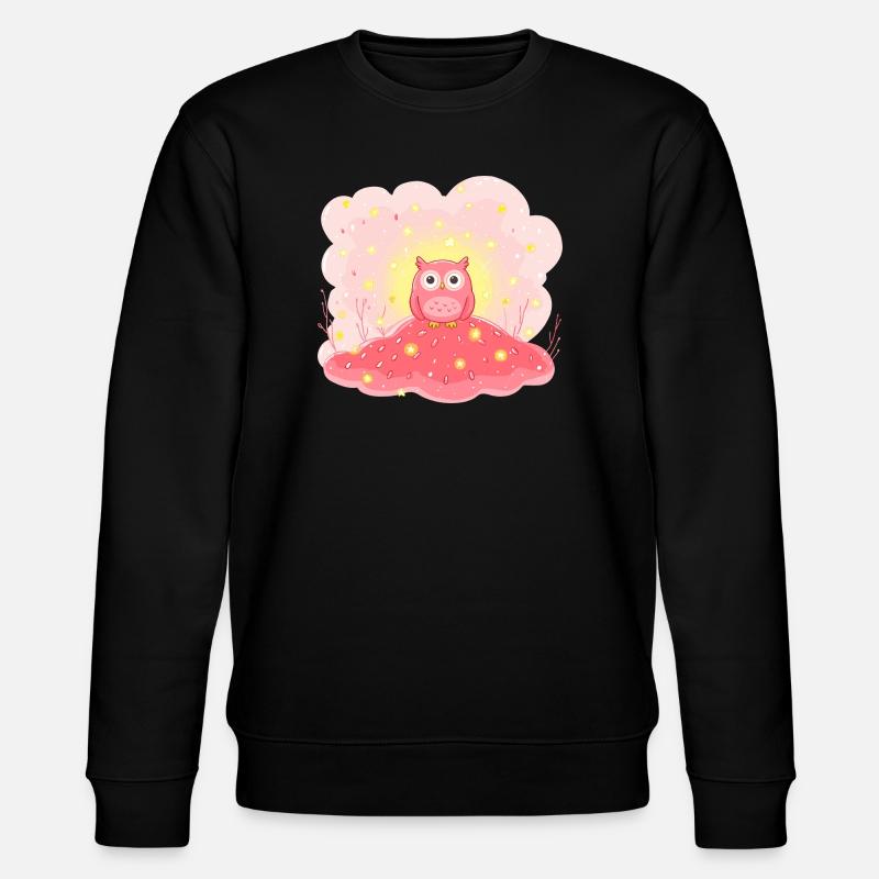 Zarte Eulenstern auf Rosenhügel - Stanley/Stella Unisex Bio-Sweatshirt CHANGER  - Schwarz
