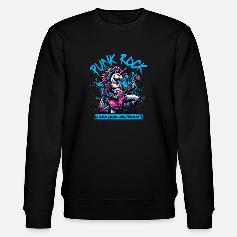 Punk Rock Rebellion Einhorn - Stanley/Stella Unisex Bio-Sweatshirt CHANGER  - Schwarz