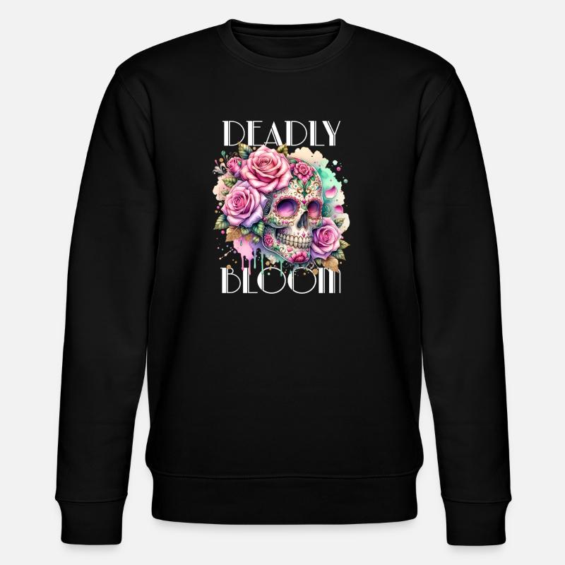 Fleurs Crâne Beauté Floraison - Sweat bio CHANGER Stanley/Stella Unisexe - noir
