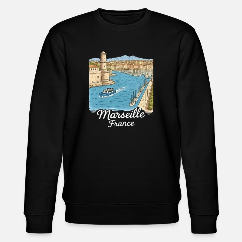 Marseille Frankreich - Stanley/Stella Unisex Bio-Sweatshirt CHANGER  - Schwarz
