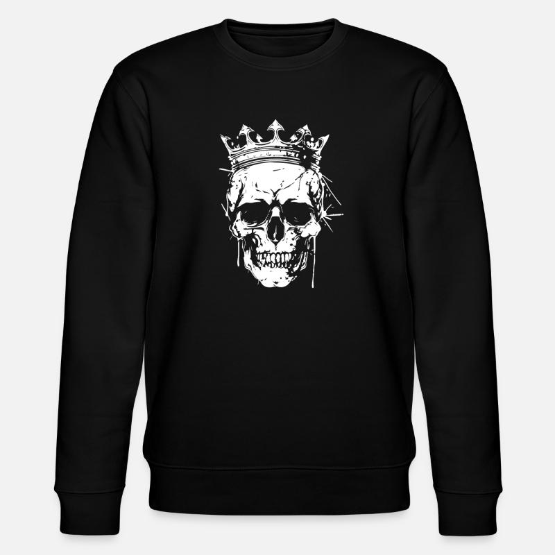 Krone Schädel Grafik - Stanley/Stella Unisex Bio-Sweatshirt CHANGER  - Schwarz