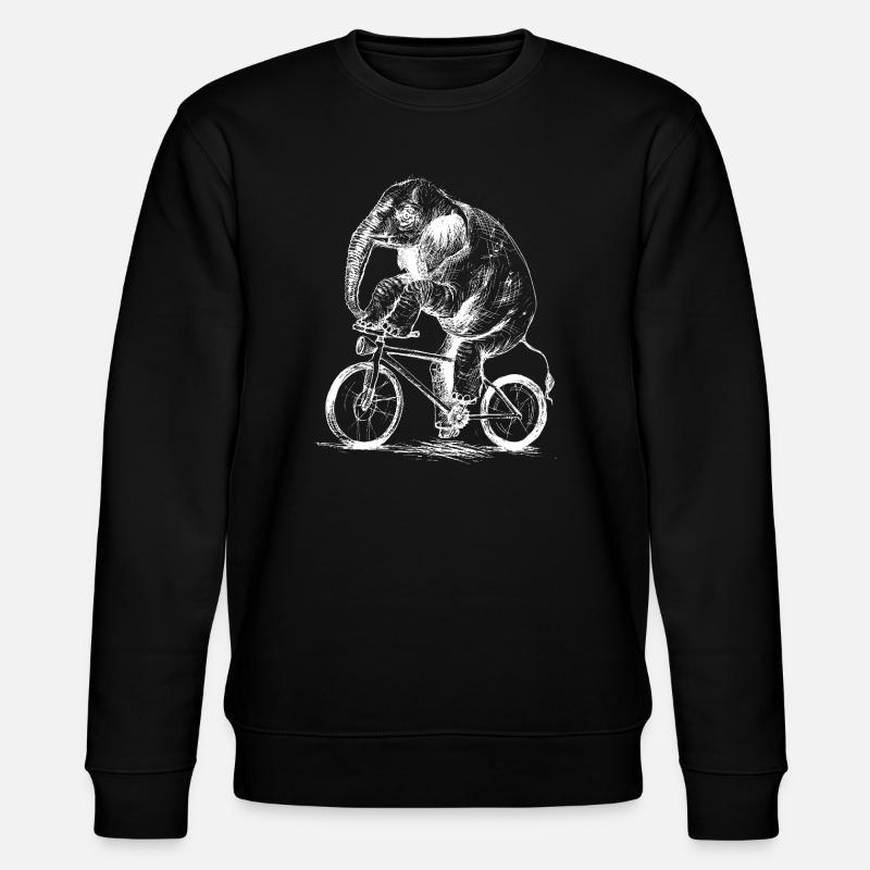 Elephant on Bicycle - Stanley/Stella CHANGER Unisex Organic Sweatshirt - black
