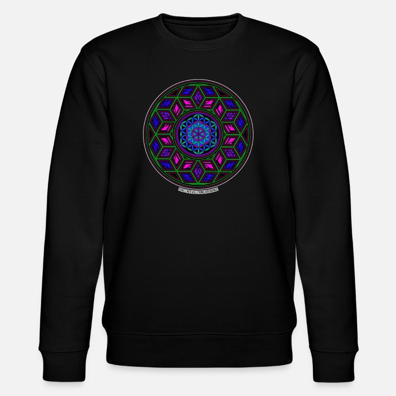 Fractal Evolution Experience Kaleidoskop Mandala - Stanley/Stella Unisex Bio-Sweatshirt CHANGER  - Schwarz