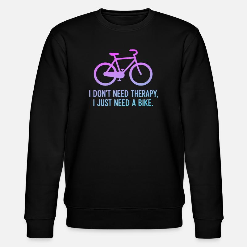 Fahrradtherapie-Gradientenzitat - Stanley/Stella Unisex Bio-Sweatshirt CHANGER  - Schwarz
