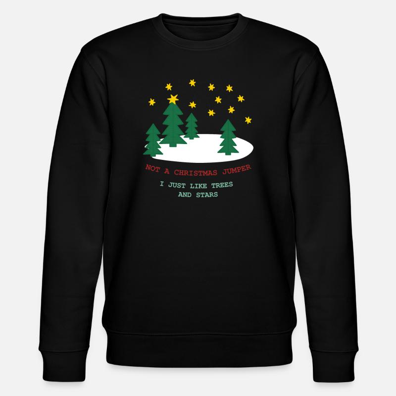 Kein Weihnachtspulli: Bäume und Sterne - Stanley/Stella Unisex Bio-Sweatshirt CHANGER  - Schwarz