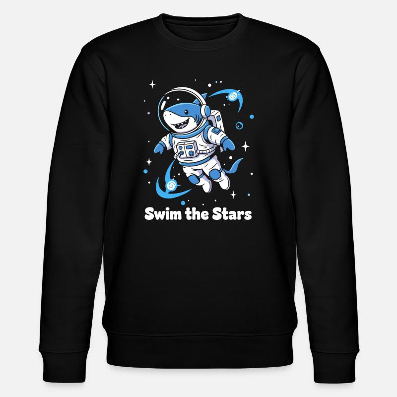Weltraumhai Astronaut - Stanley/Stella Unisex Bio-Sweatshirt CHANGER  - Schwarz