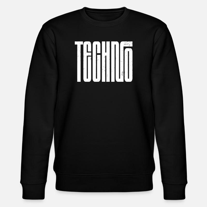Techno Bold Retro Typography - Stanley/Stella CHANGER Unisex Organic Sweatshirt - black