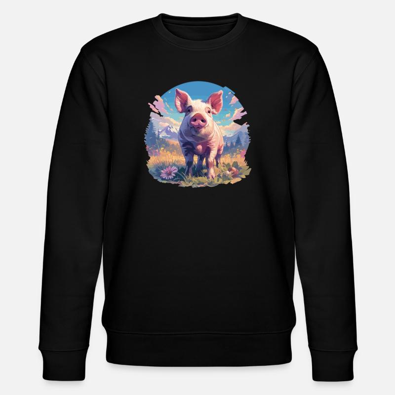 Pig Pig - Stanley/Stella CHANGER Unisex Organic Sweatshirt - black