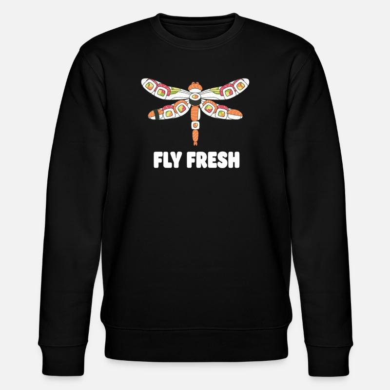 Sushi Dragonfly Fly Fresh - Stanley/Stella CHANGER Unisex Organic Sweatshirt - black