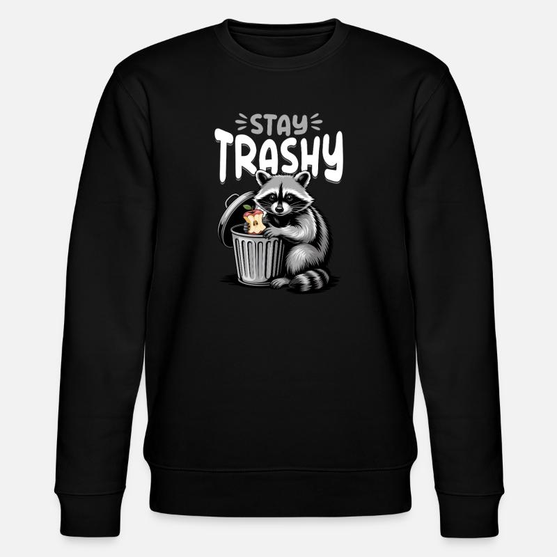 Funny Raccoon - Stanley/Stella Unisex Bio-Sweatshirt CHANGER  - Schwarz