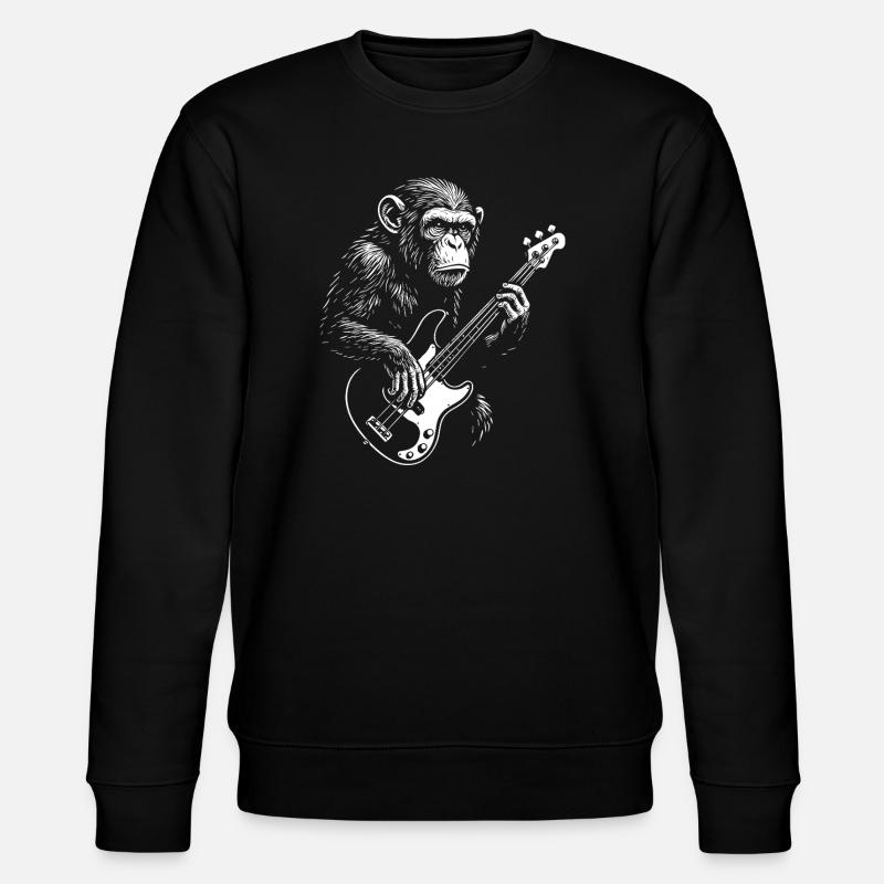 Schimpanse-Bassist - Stanley/Stella Unisex Bio-Sweatshirt CHANGER - Schwarz