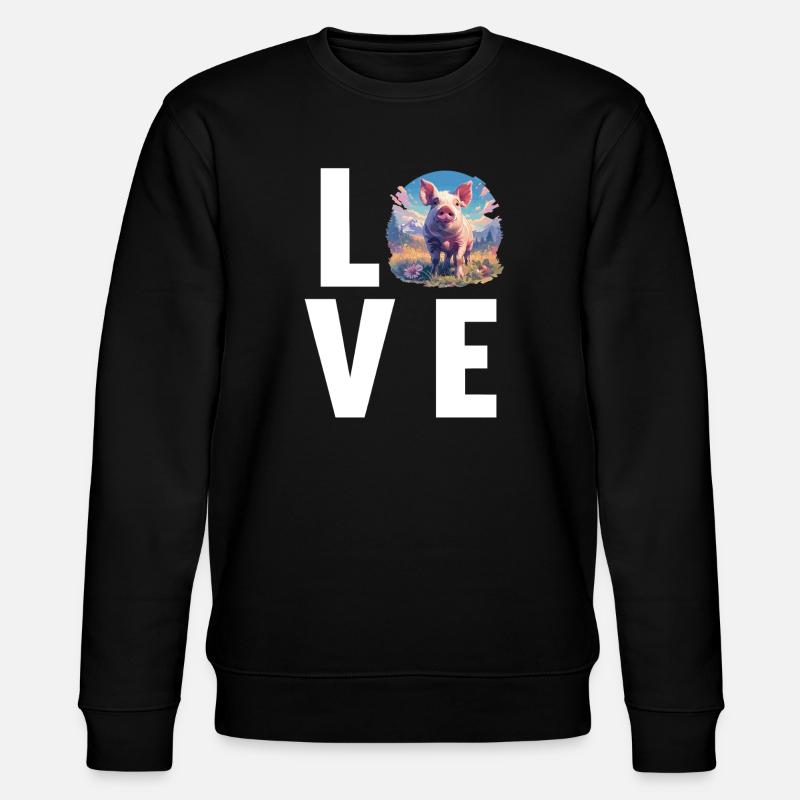 Schweine Schwein - Stanley/Stella Unisex Bio-Sweatshirt CHANGER  - Schwarz