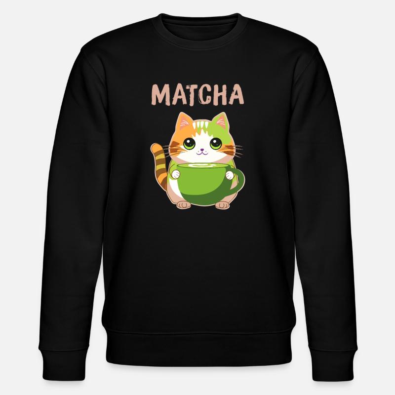 Matcha Katze - Stanley/Stella Unisex Bio-Sweatshirt CHANGER  - Schwarz