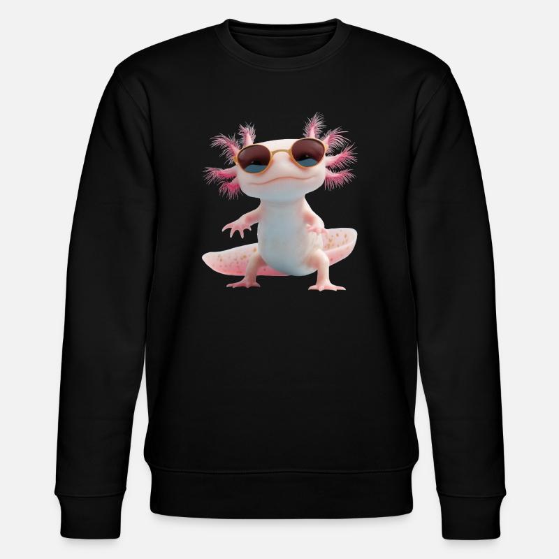Axolotl mit Sonnenbrille - Stanley/Stella Unisex Bio-Sweatshirt CHANGER  - Schwarz