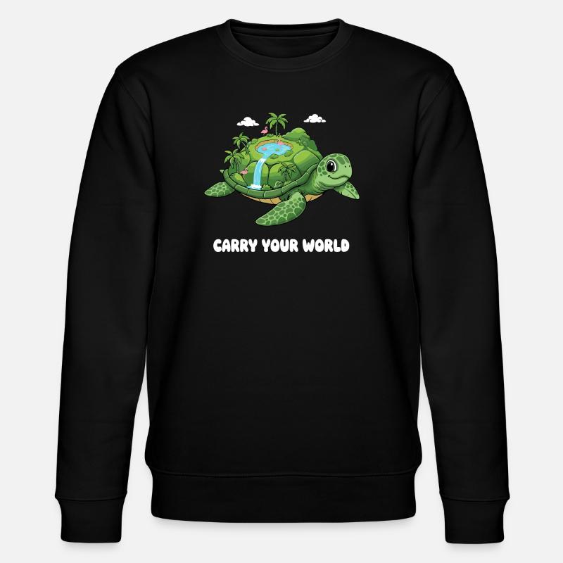 Tortue insulaire avec cascade - Sweat bio CHANGER Stanley/Stella Unisexe - noir