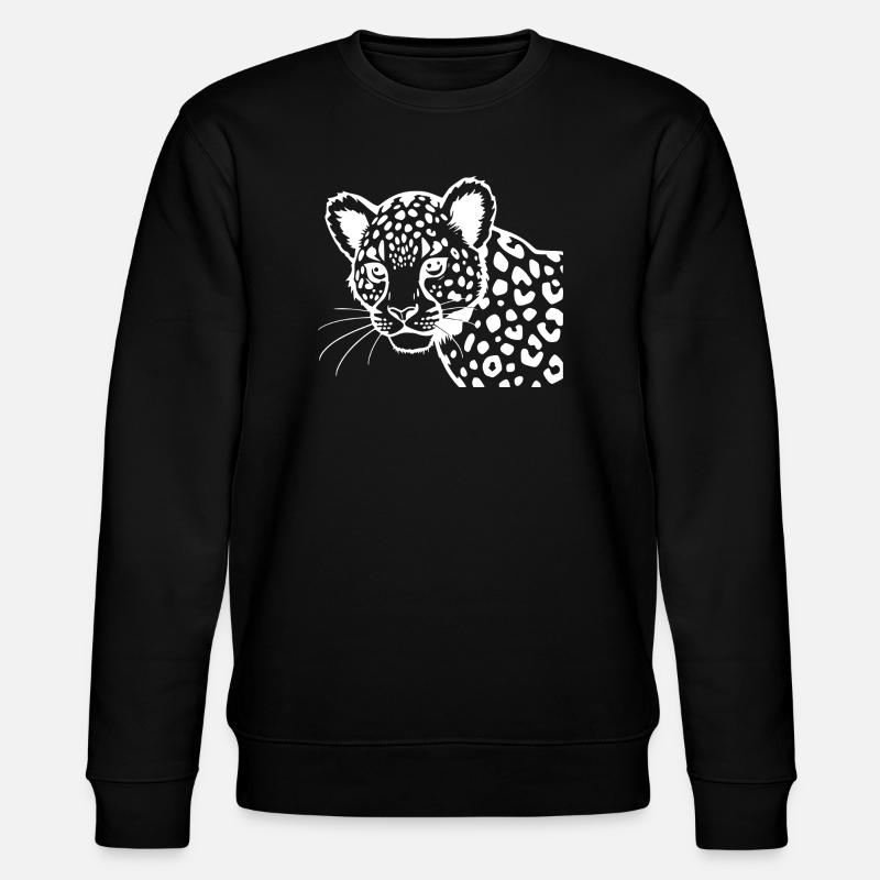 Leopard - Stanley/Stella CHANGER Unisex Organic Sweatshirt - black
