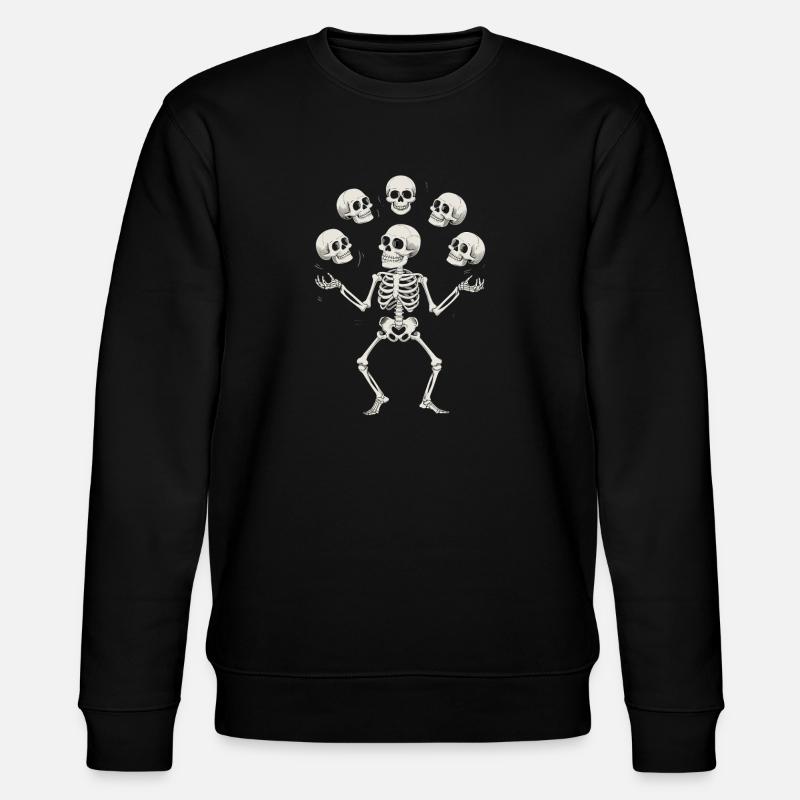 Skeleton juggling with skulls art - Stanley/Stella CHANGER Unisex Organic Sweatshirt - black