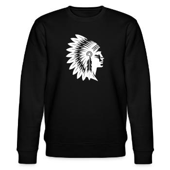 Stolzer Krieger Gesicht mit prächtigem Kopfschmuck - Stanley/Stella Unisex Bio-Sweatshirt CHANGER  - Schwarz - Vorne - Nik (191cm) & Marisol (170cm)