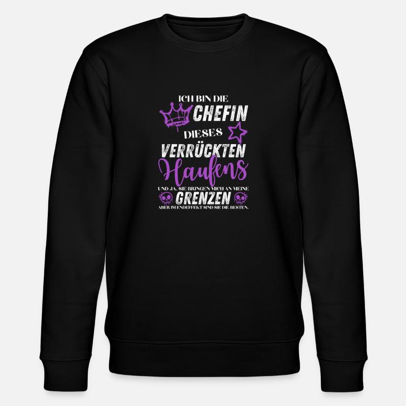 Chefin Chaos Crew – Frauenpower Sprüche - Stanley/Stella Unisex Bio-Sweatshirt CHANGER  - Schwarz