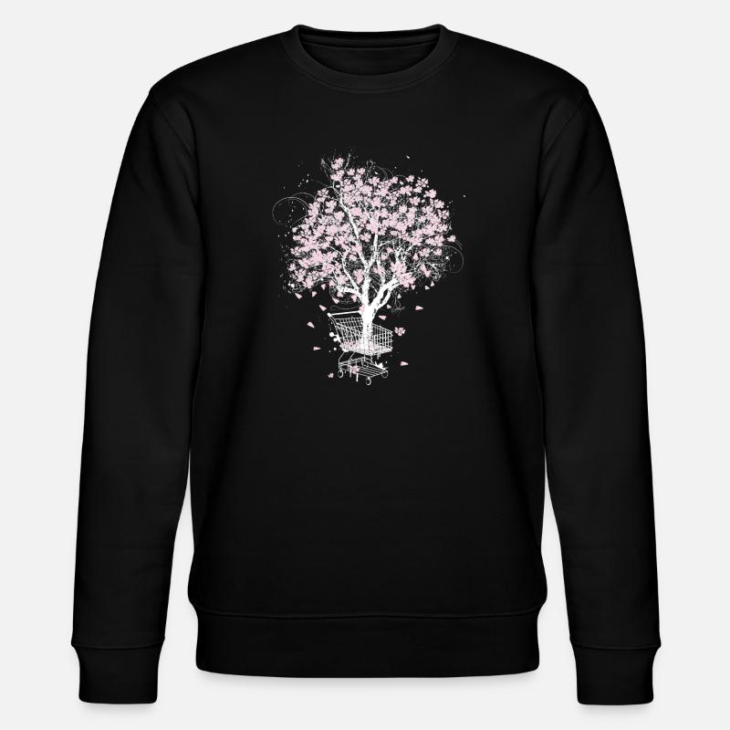 Kirschblütenbaum im Einkaufswagen - Stanley/Stella Unisex Bio-Sweatshirt CHANGER  - Schwarz