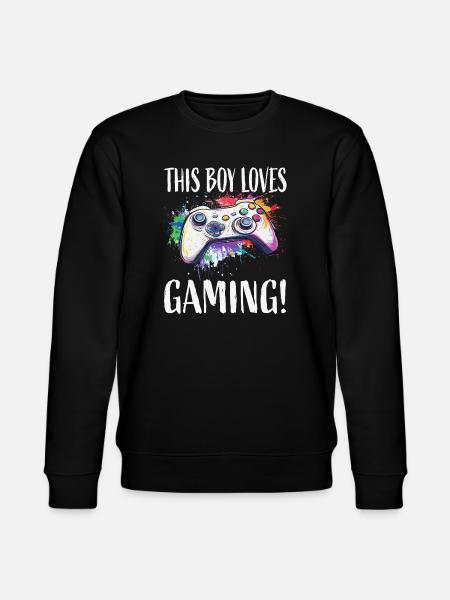 This Boy Loves Gaming - Stanley/Stella CHANGER Unisex Organic Sweatshirt - black
