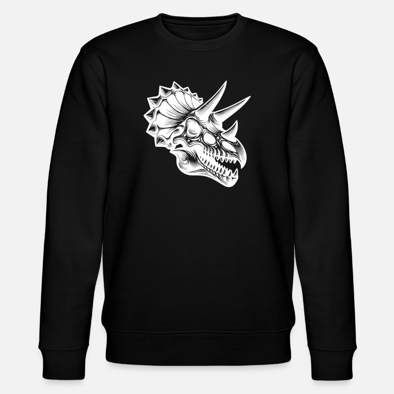 Dinosaur Triceratops Head Fossil Bone - Stanley/Stella CHANGER Unisex Organic Sweatshirt - black
