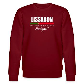 Lissabon - Stanley/Stella Unisex Bio-Sweatshirt CHANGER  - Burgunderrot - Vorne - Nik (191cm) & Marisol (170cm)