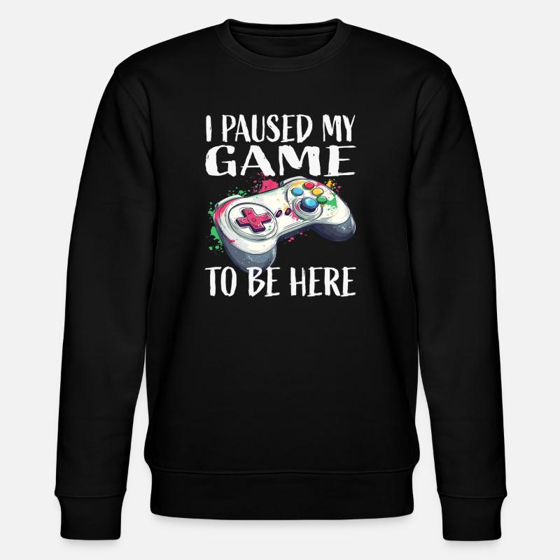 I paused my game controller - Stanley/Stella CHANGER Unisex Organic Sweatshirt - black