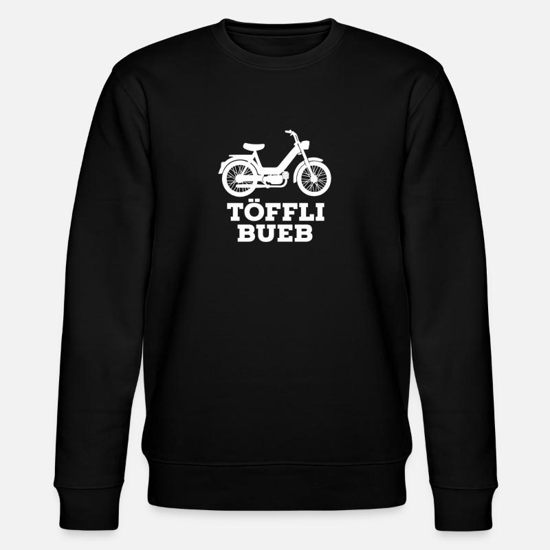 Töffli Bueb Retro Mofa Design - Stanley/Stella Unisex Bio-Sweatshirt CHANGER  - Schwarz