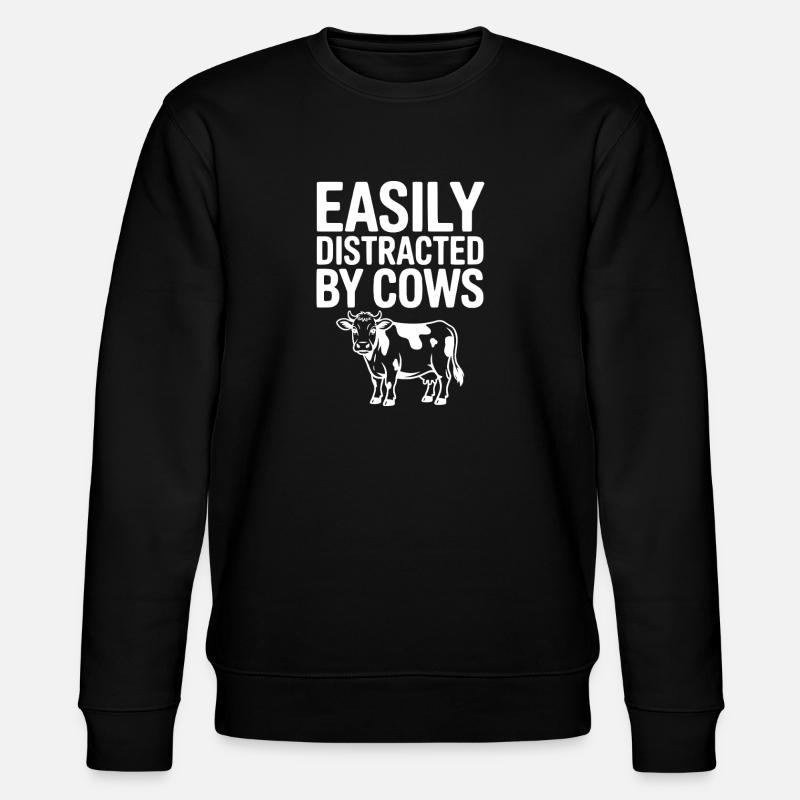 Facilement distrait par les vaches - Sweat bio CHANGER Stanley/Stella Unisexe - noir