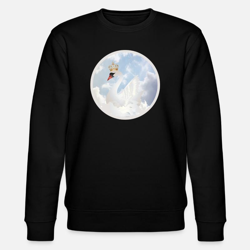 Königlicher Schwan in den Wolken - Stanley/Stella Unisex Bio-Sweatshirt CHANGER  - Schwarz