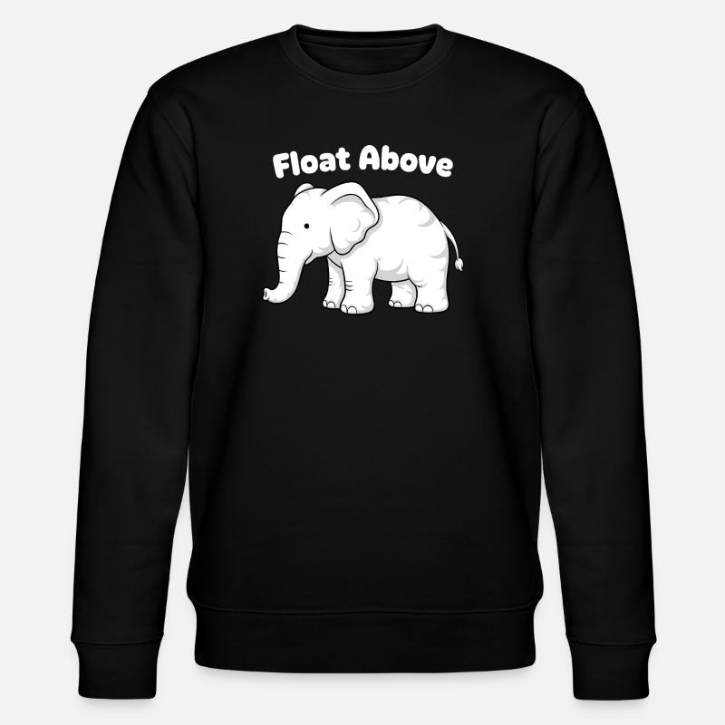 Float Above Elephant - Stanley/Stella CHANGER Unisex Organic Sweatshirt - black
