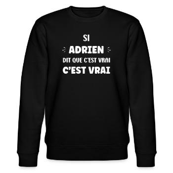 Adrien says it's true - Stanley/Stella CHANGER Unisex Organic Sweatshirt - black - Front - Nik (191cm) & Marisol (170cm)