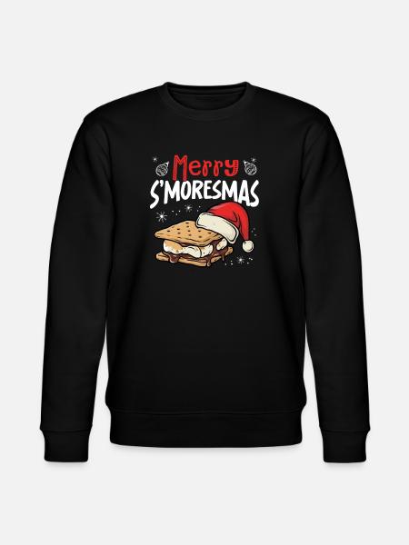 Merry S'moresmas Funny Holiday Campfire - Stanley/Stella CHANGER Unisex Organic Sweatshirt - black