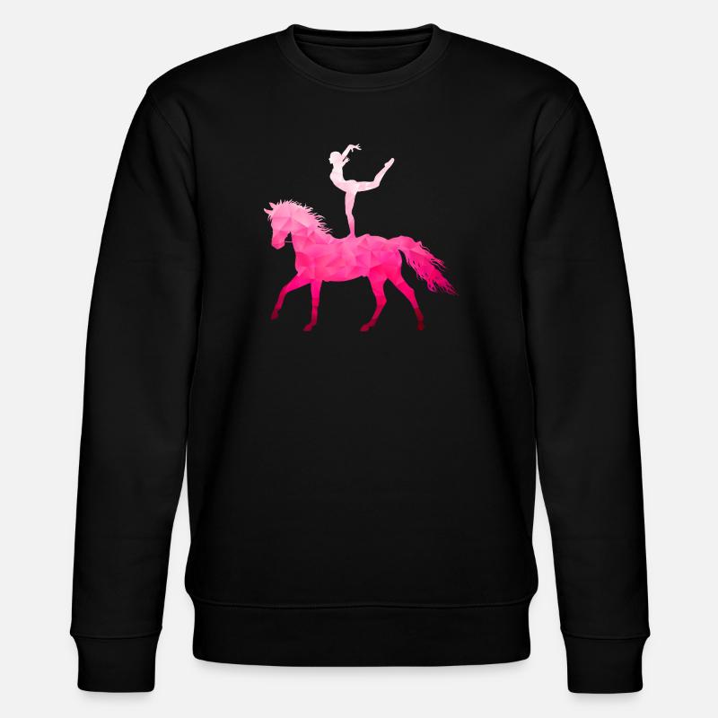 Acrobatie de saut Cheval d’équitation rose - Sweat bio CHANGER Stanley/Stella Unisexe - noir