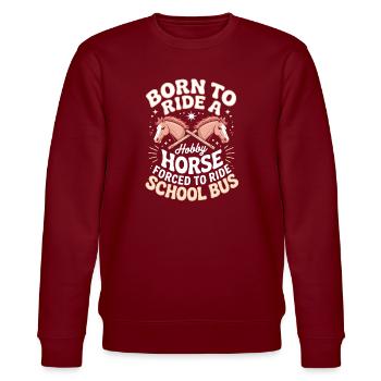 Hobby Horsing Steckenpferd - Stanley/Stella Unisex Bio-Sweatshirt CHANGER  - Burgunderrot - Vorne - Nik (191cm) & Marisol (170cm)