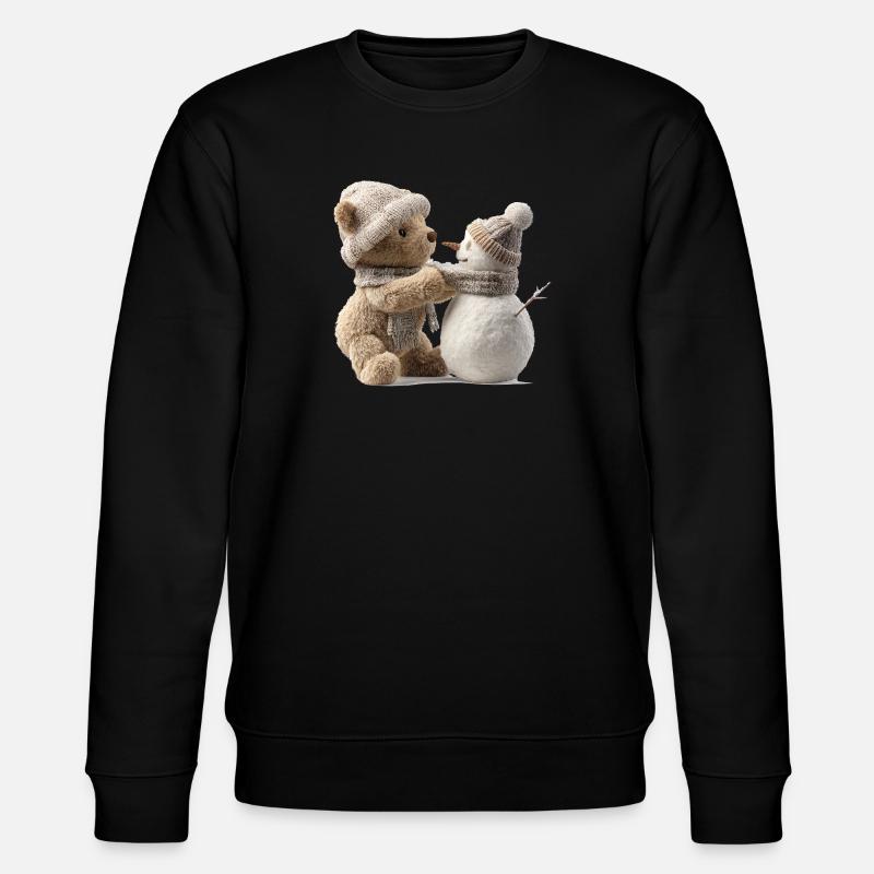 Winter cuddle teddy meets snowman - Stanley/Stella CHANGER Unisex Organic Sweatshirt - black