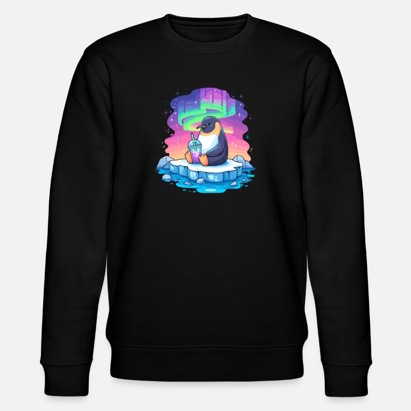 Pinguin am Polarlicht Drink - Stanley/Stella Unisex Bio-Sweatshirt CHANGER  - Schwarz