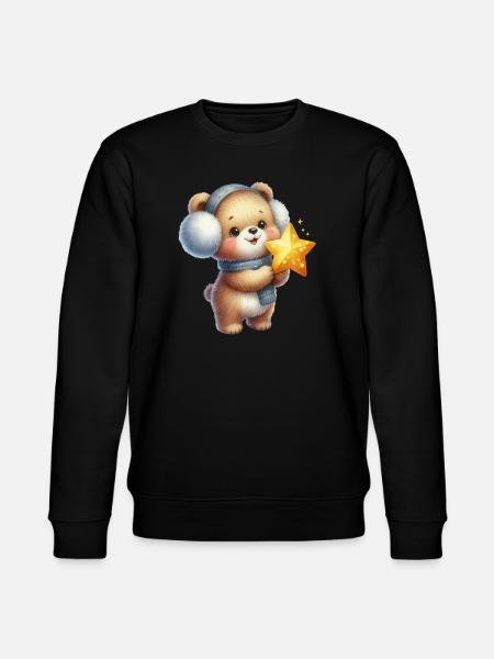 Cozy bear with Star Wish - Stanley/Stella CHANGER Unisex Organic Sweatshirt - black