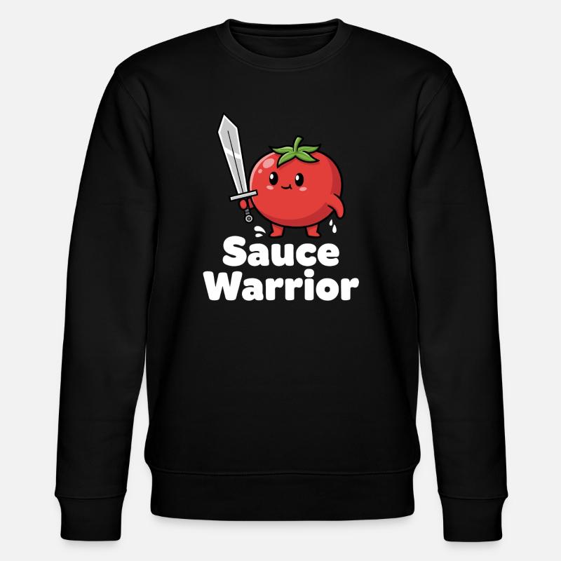Tomatenkrieger mit Schwert - Stanley/Stella Unisex Bio-Sweatshirt CHANGER  - Schwarz