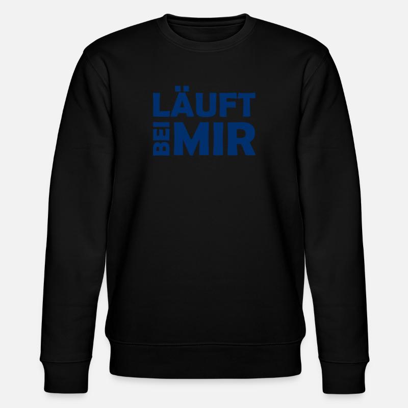 Läuft bei mir - Cooler Spruch - Laufen - Stanley/Stella Unisex Bio-Sweatshirt CHANGER  - Schwarz