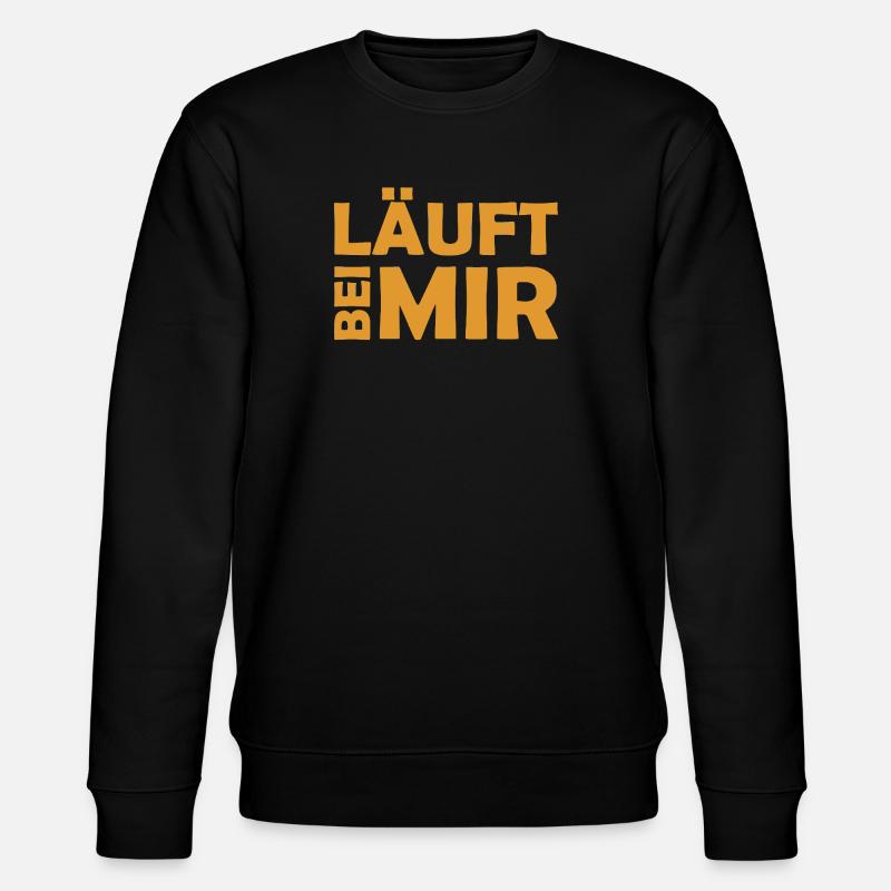 Läuft bei mir - Cooler Spruch - Laufen - Stanley/Stella Unisex Bio-Sweatshirt CHANGER  - Schwarz