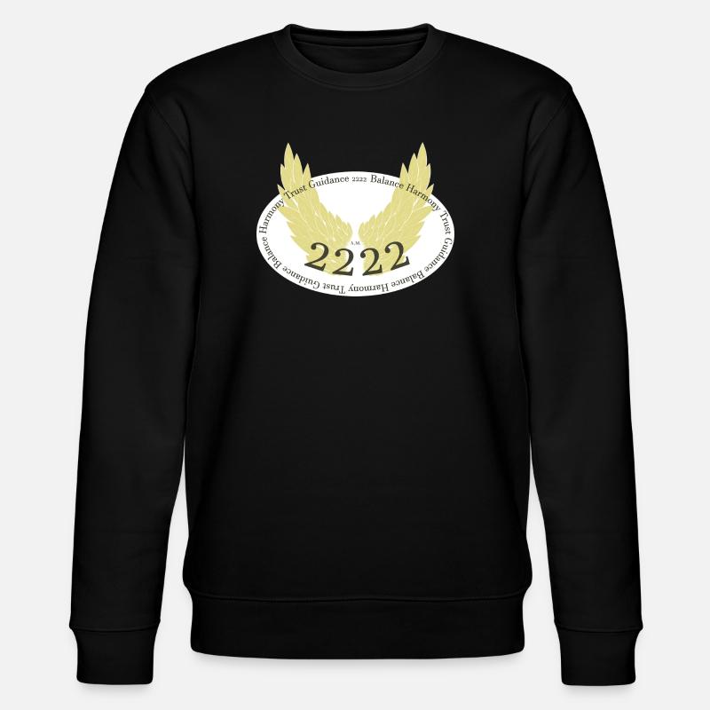 Engelsflügel mit Engelsnummer 2222 - Stanley/Stella Unisex Bio-Sweatshirt CHANGER  - Schwarz