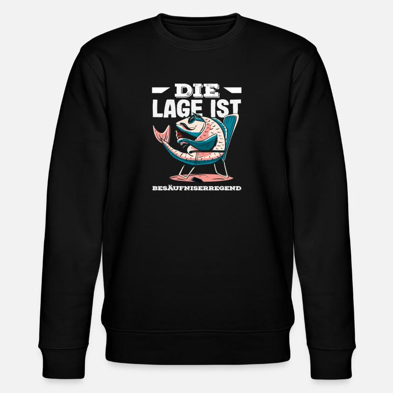The location is drunken fish - Stanley/Stella CHANGER Unisex Organic Sweatshirt - black