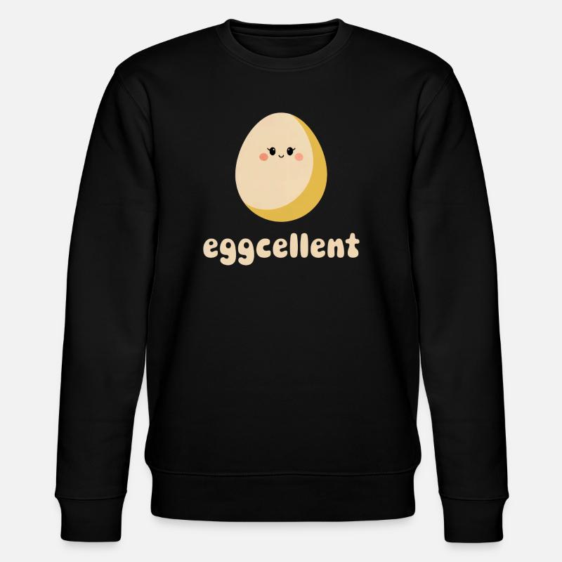 Eggcellent – Süßes Frühstücksei - Stanley/Stella Unisex Bio-Sweatshirt CHANGER  - Schwarz