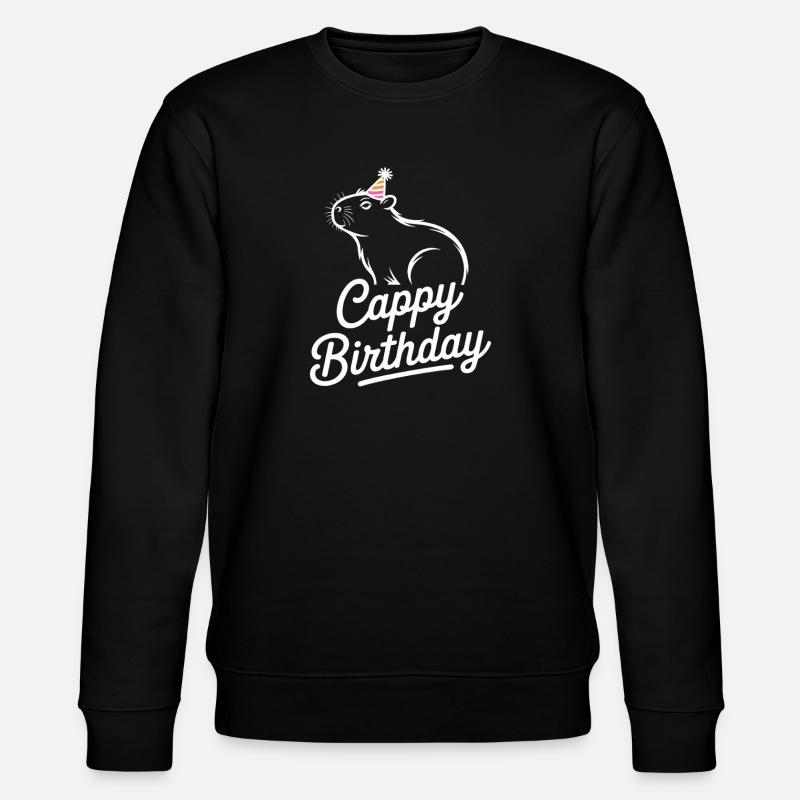 Capybara Birthday Cappy Birthday Funny Capy - Stanley/Stella CHANGER Unisex Organic Sweatshirt - black